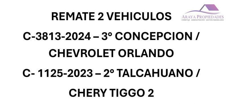 REMATE 2 VEHICULOS CONCEPCION 07.10.2024