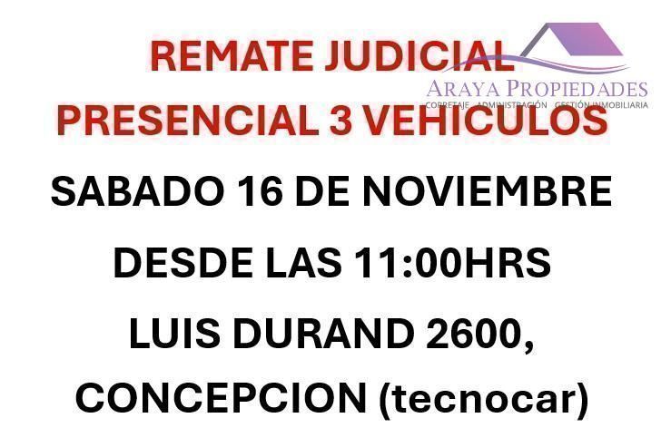 REMATE JUDICIAL PRESENCIAL 3 VEHICULOS